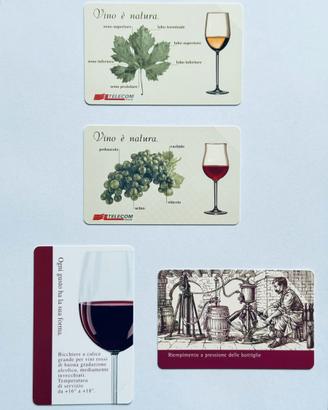 4 schede telefoniche vino Veronafil Piacenza 2001