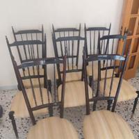 Set 8 Sedie Vintage in Legno Massello