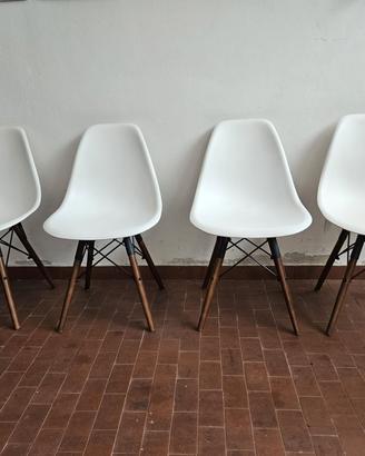 Set 4 sedie moderne Bianche e Legno 