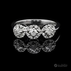 ANELLO FLOWERET TRILOGY ORO 18KT DIAMANTI 0.45 CT