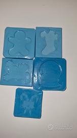 5 stampi in silicone Natalizio per resina e simili