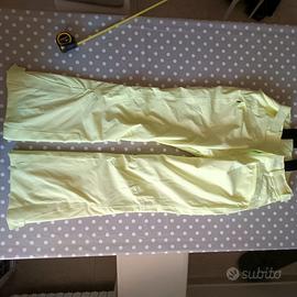 Pantaloni sci donna gialli.