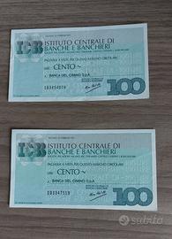 lotto 2 miniassegni Istituto Centrale di Banche e