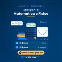 Tutor Matematica e Fisica - online e in presenza