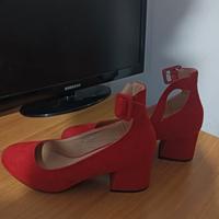 Sandalo rosso elegante 37. Preso una volta.