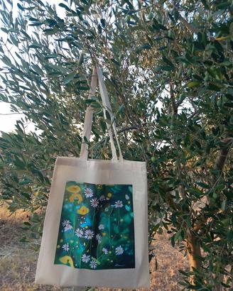 totebag borsa shopper  con stampa artistica
