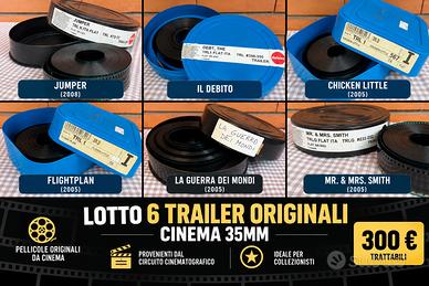 6 trailer cinematografici pellicola 35mm