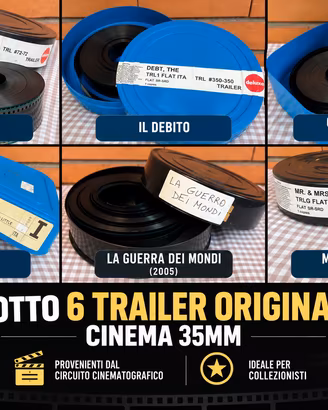 6 trailer cinematografici pellicola 35mm