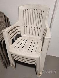 sedia giardino impilabile 4 pezzi