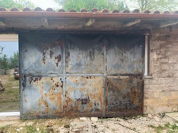 Porta scorrevole garage in ferro ca. 3m x 2,10