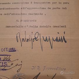 firma autografa originale Rodolfo Graziani