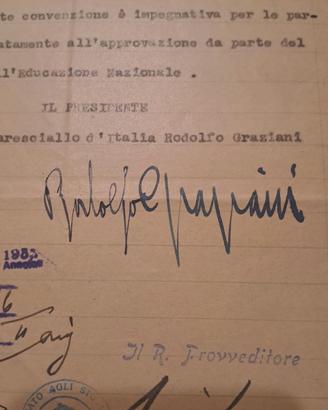 firma autografa originale Rodolfo Graziani