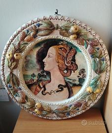 Coppia grandi piatti da parate maiolica 51 cm