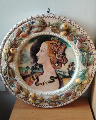 Coppia grandi piatti da parate maiolica 51 cm