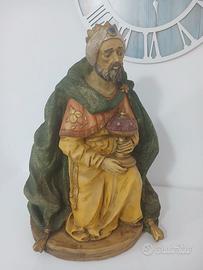Statua Melchiorre 60cm Resina Bompiani 90 Presepe