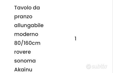 Tavolo da pranzo e sedeie