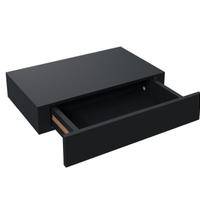 2 cassetti comodino a muro nero