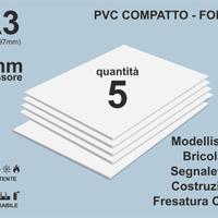 5pz Pannelli in plastica PVC forex 3mm - dim. A3