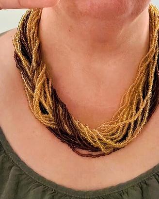 collana multifilo con perline di Murano 