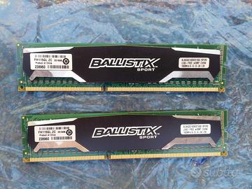 Coppia di memorie Ballistix Sport usate da privato