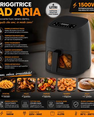 FRIGGITRICE AD ARIA 4L 1500W NUOVA – GROSSE QUANTI
