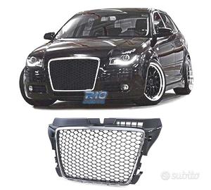 GRIGLIA AUDI A3 8P 08-12 LOOK RS3 NERO CROMATO