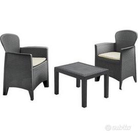 Set poltrone e tavolo rattan Balcony Akita