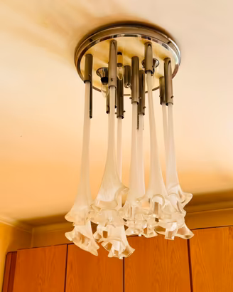 Lampadario vintage in vetro di Murano a calle
