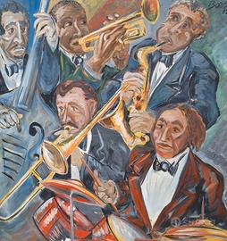 quadro Gianluca Bosello- gli orchestrali- 100x120