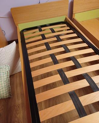 letto singolo con rete  doghe