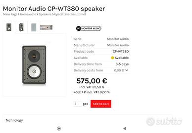 Diffusori Casse Monitor Audio CP-WT380
