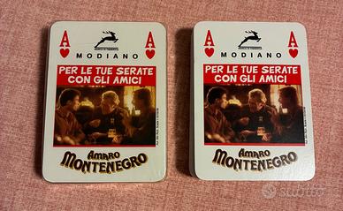 2 mazzi carte gioco poker Modiano montenegro nuove