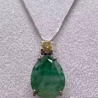 COLLANA ORO 18kt. DIAMANTE YELLOW E SMERALDO 11,50