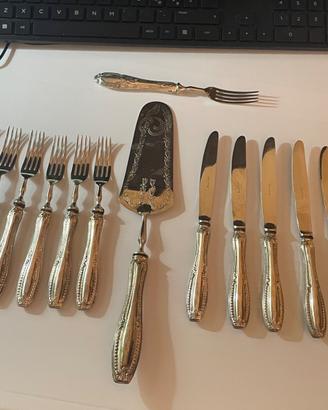 Servizio da dolce in argento 800 anni ’60