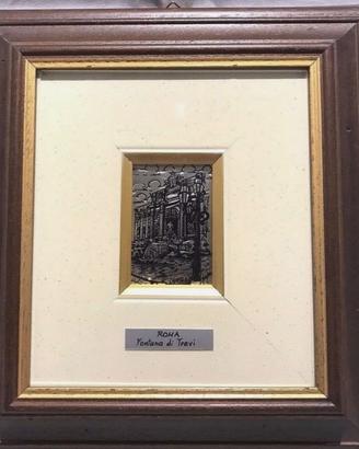 Quadro con fontana di Trevi in argento 800