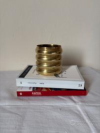 Vaso in ottone vintage di design kaleb fli Ghidini