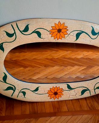 specchio etnico con fiori da appendere