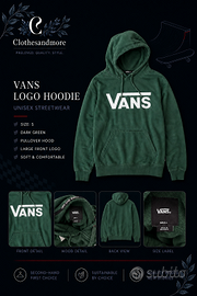 Felpa Vans unisex S verde con cappuccio