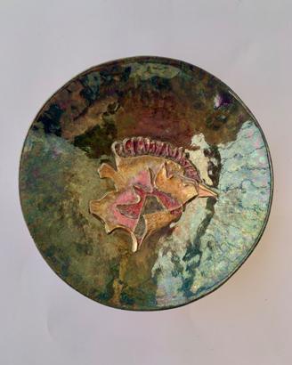 Pietro Melandri Faenza-Piatto ceramica gallo 18cm