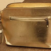 borsa in pelle color oro