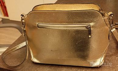 borsa in pelle color oro