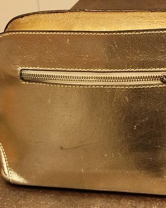 borsa in pelle color oro