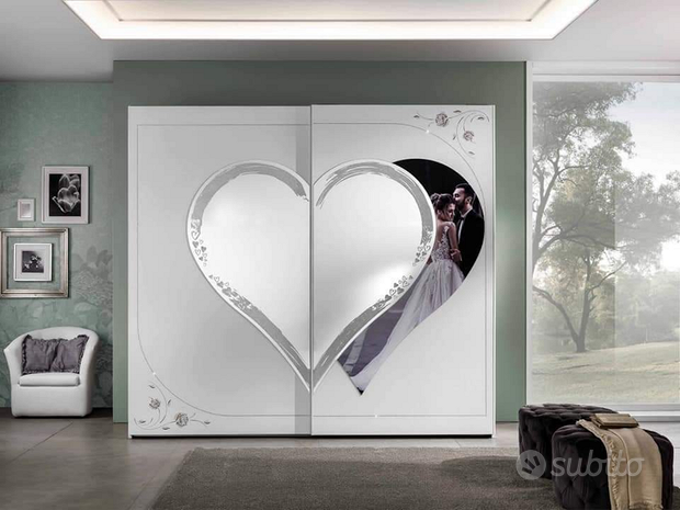 Camera da letto bianco cuore