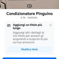 Condizionatore Pinguino portatile