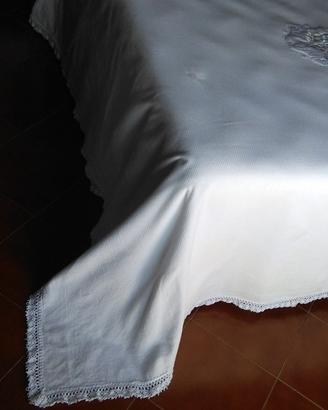 COPRILETTO MATRIMONIALE "Gabel" piquè pizzo NUOVO