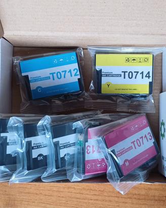 7 CARTUCCE PER EPSON T0711 T0712 T0713 T0714 711 7