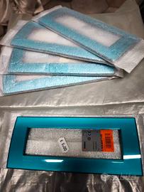 Placca quadra 7 posti verde deep Living Bticino