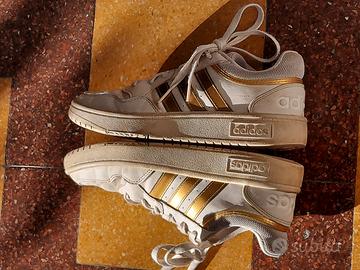scarpe sportive sneakers Adidas bianche/oro n. 36