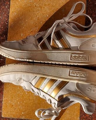scarpe sportive sneakers Adidas bianche/oro n. 36