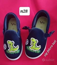 scarpina n28 Dino Dinosauro blu